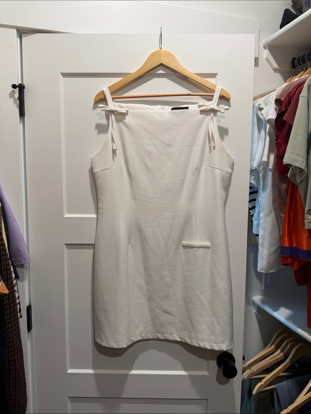 Cider Cream Tie-Shoulder Mini Dress